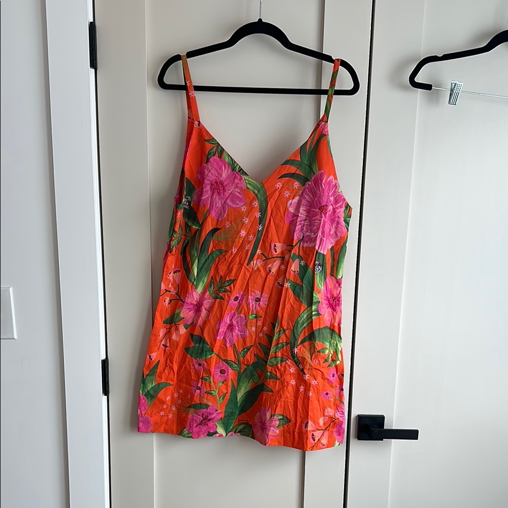 FARM Rio Vibrant Floral Mini Dress - Orange and Pink